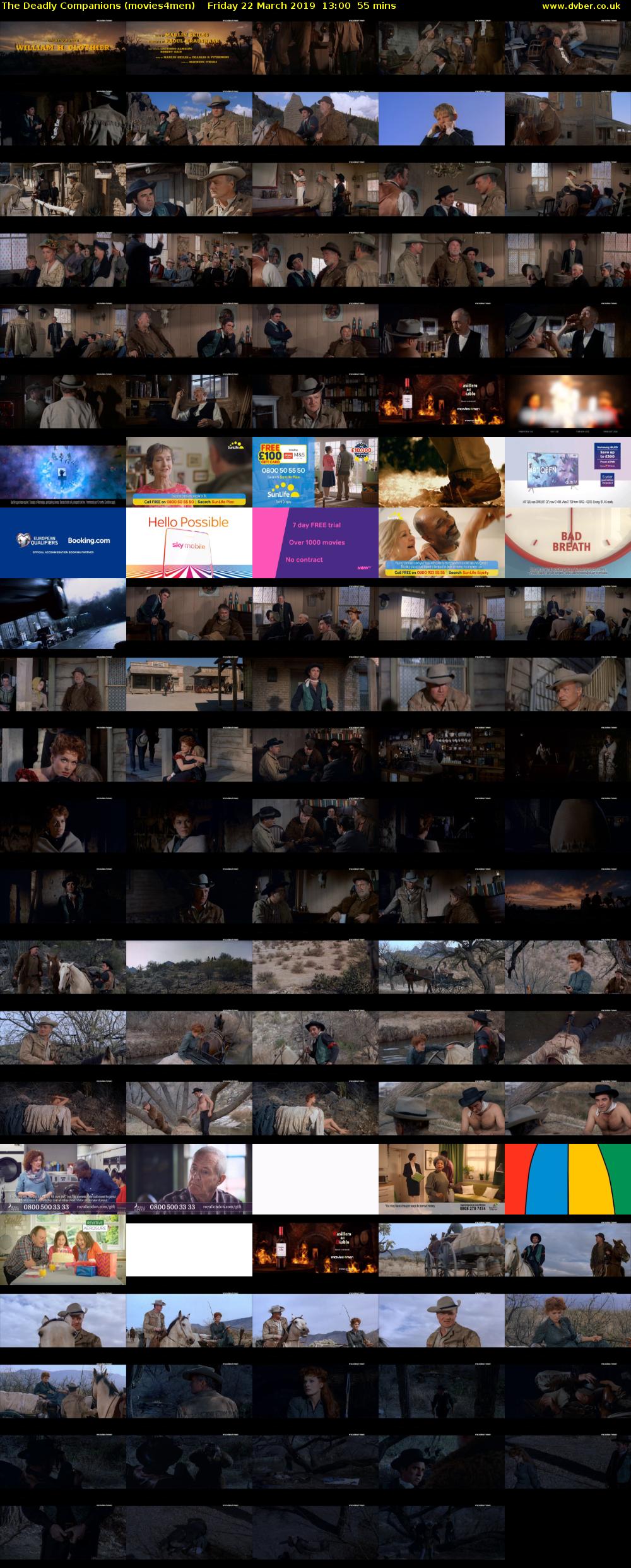 The Deadly Companions (movies4men) Friday 22 March 2019 13:00 - 13:55