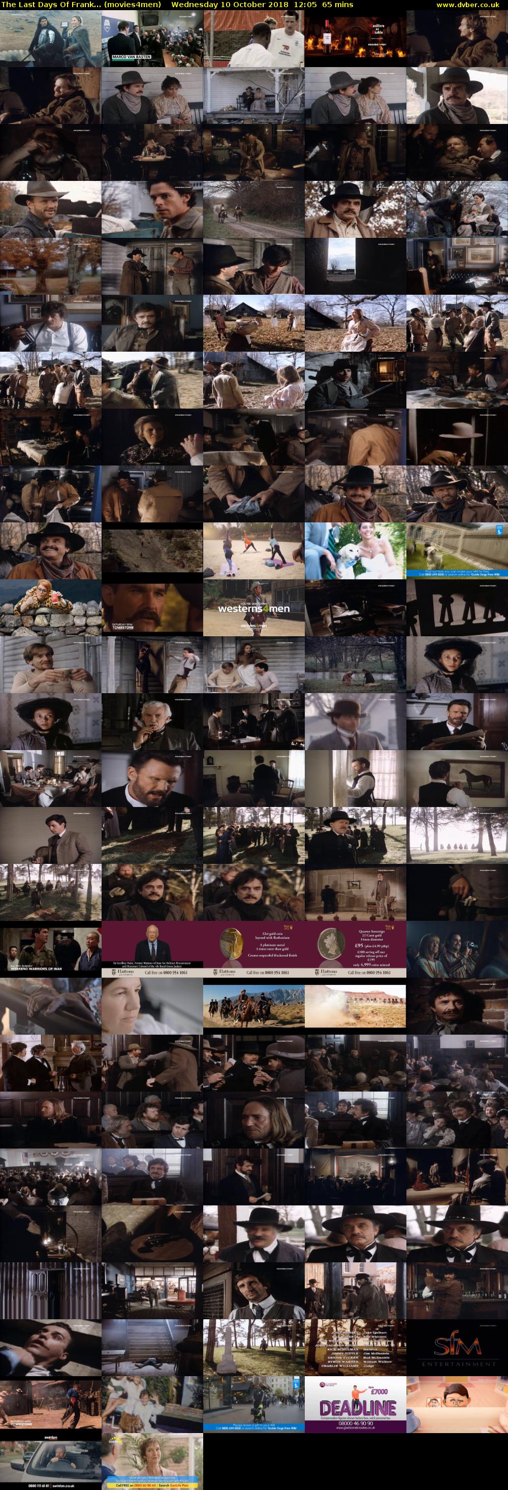 The Last Days Of Frank... (movies4men) Wednesday 10 October 2018 12:05 - 13:10