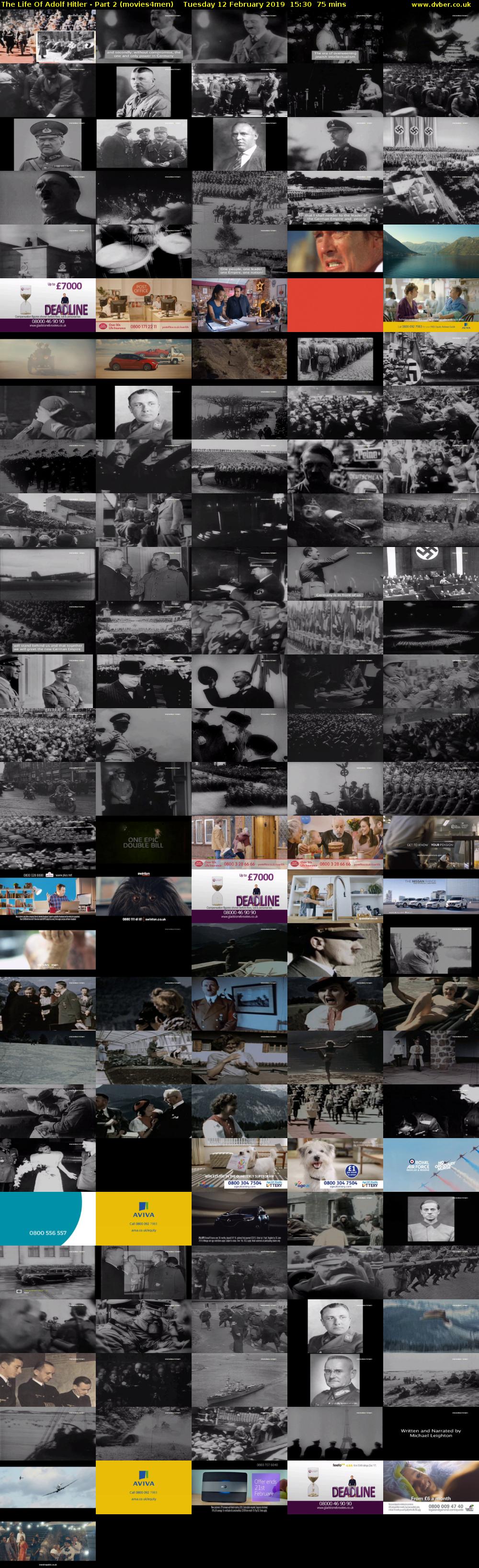 The Life Of Adolf Hitler - Part 2 (movies4men) Tuesday 12 February 2019 15:30 - 16:45
