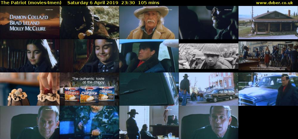 The Patriot (movies4men) Saturday 6 April 2019 23:30 - 01:15