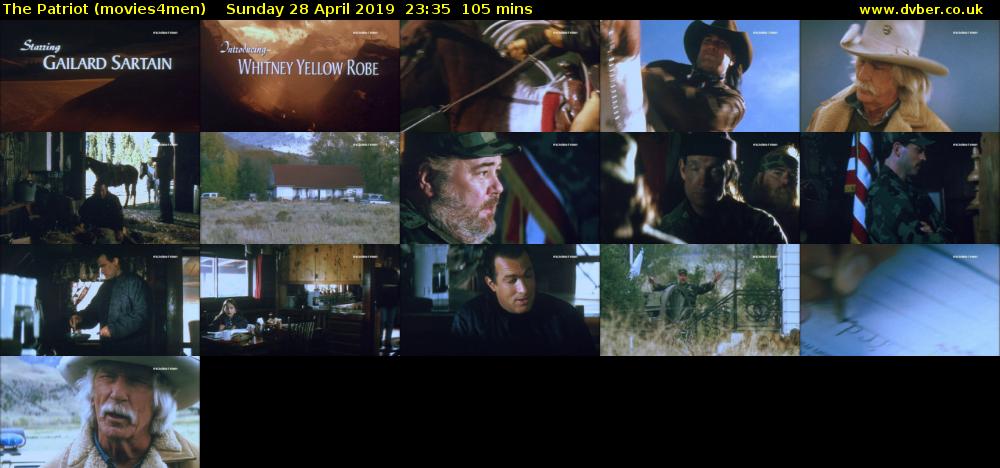 The Patriot (movies4men) Sunday 28 April 2019 23:35 - 01:20