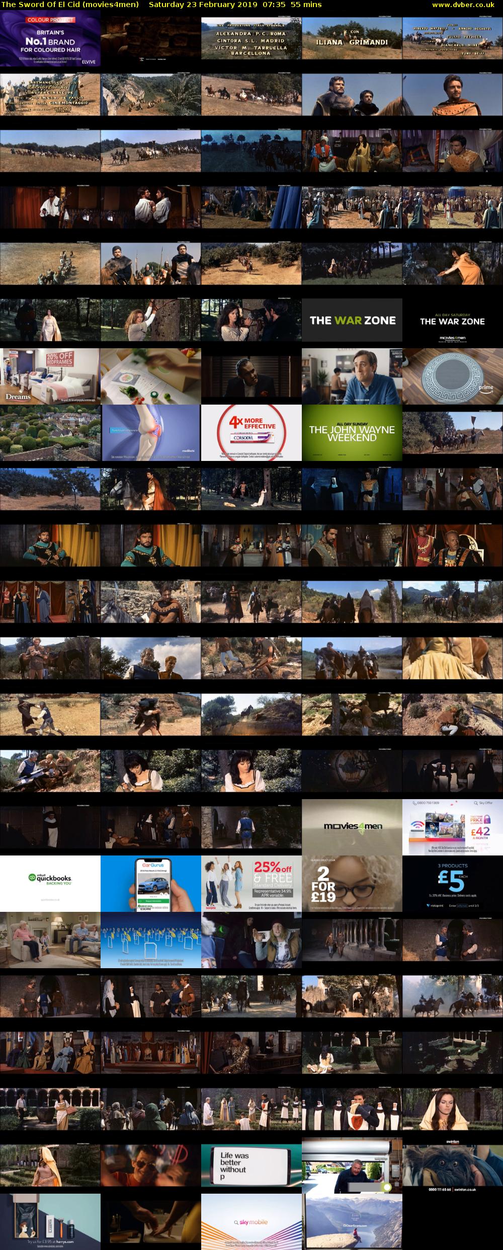The Sword Of El Cid (movies4men) Saturday 23 February 2019 07:35 - 08:30