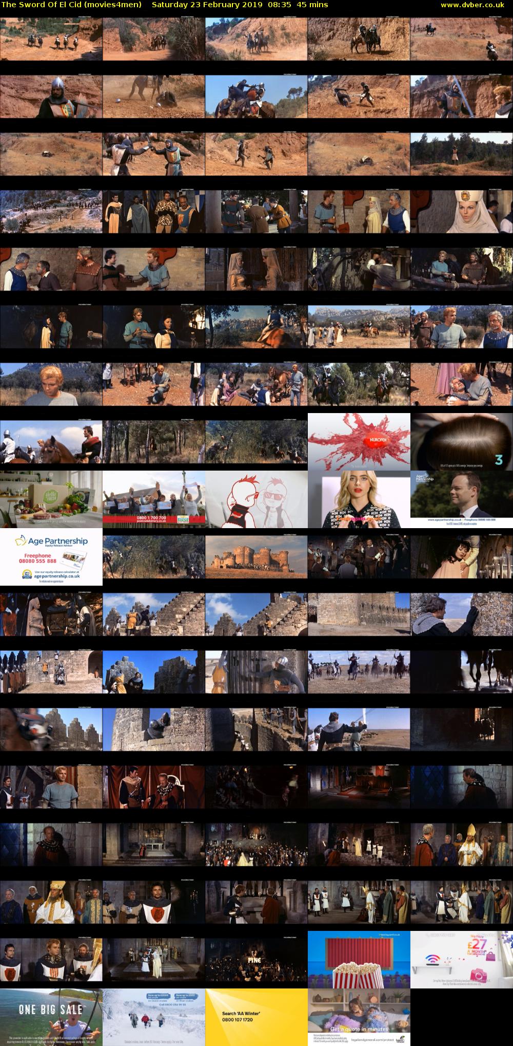 The Sword Of El Cid (movies4men) Saturday 23 February 2019 08:35 - 09:20
