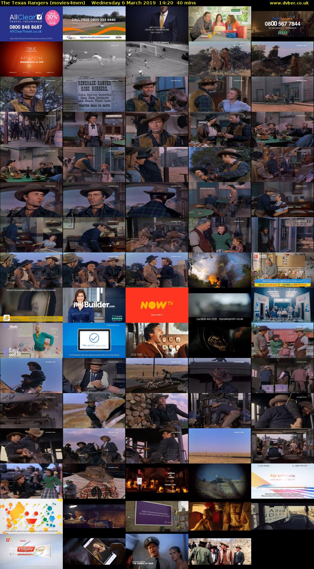 The Texas Rangers (movies4men) Wednesday 6 March 2019 14:20 - 15:00