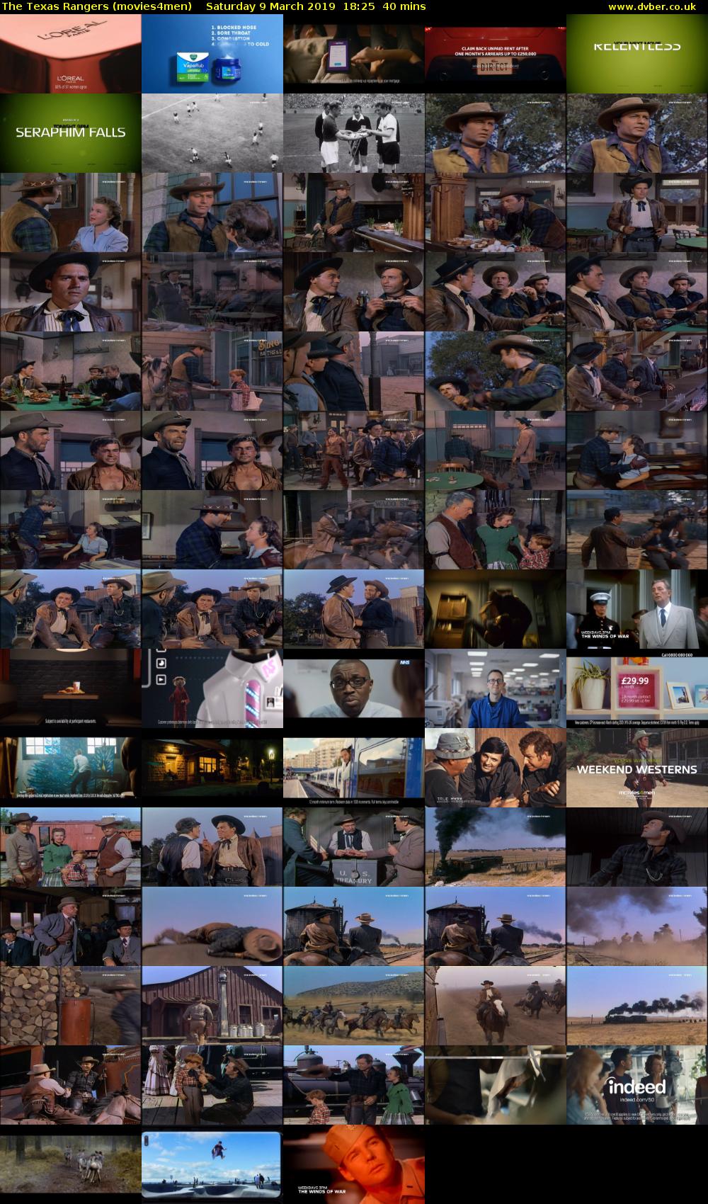 The Texas Rangers (movies4men) Saturday 9 March 2019 18:25 - 19:05