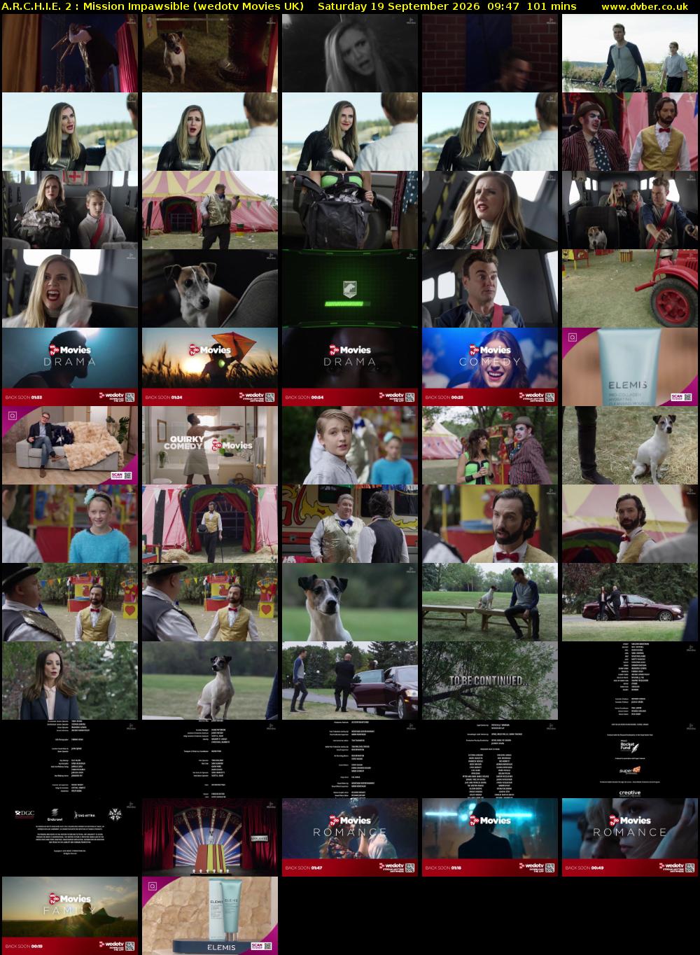 A.R.C.H.I.E. 2 : Mission Impawsible (wedotv Movies UK) Saturday 19 September 2026 09:47 - 11:28