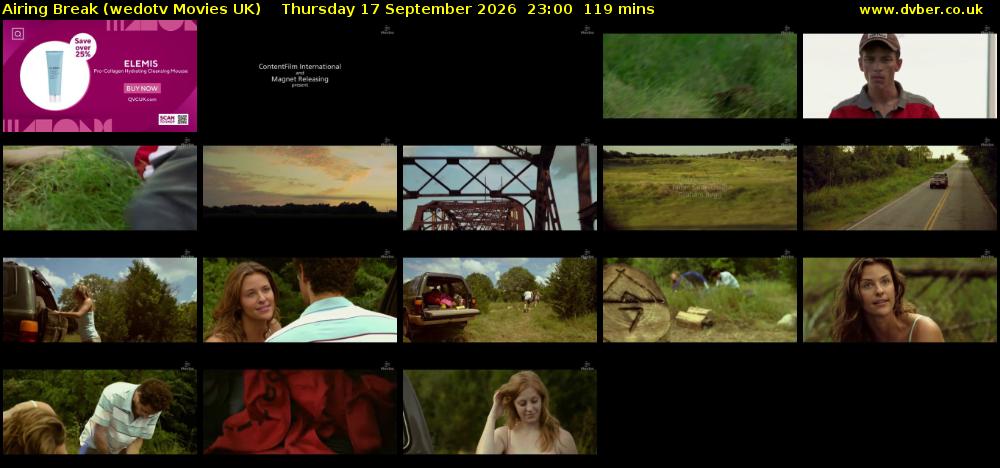 Airing Break (wedotv Movies UK) Thursday 17 September 2026 23:00 - 00:59