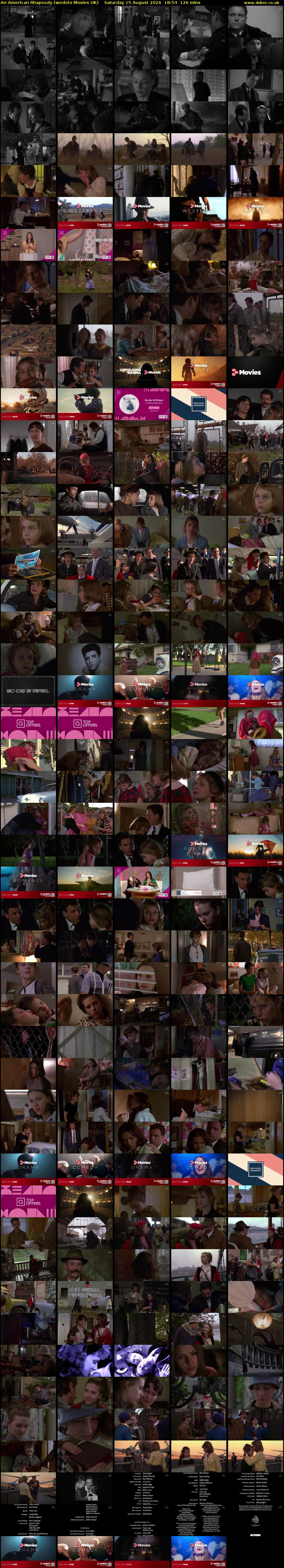 An American Rhapsody (wedotv Movies UK) Saturday 15 August 2026 18:54 - 21:00