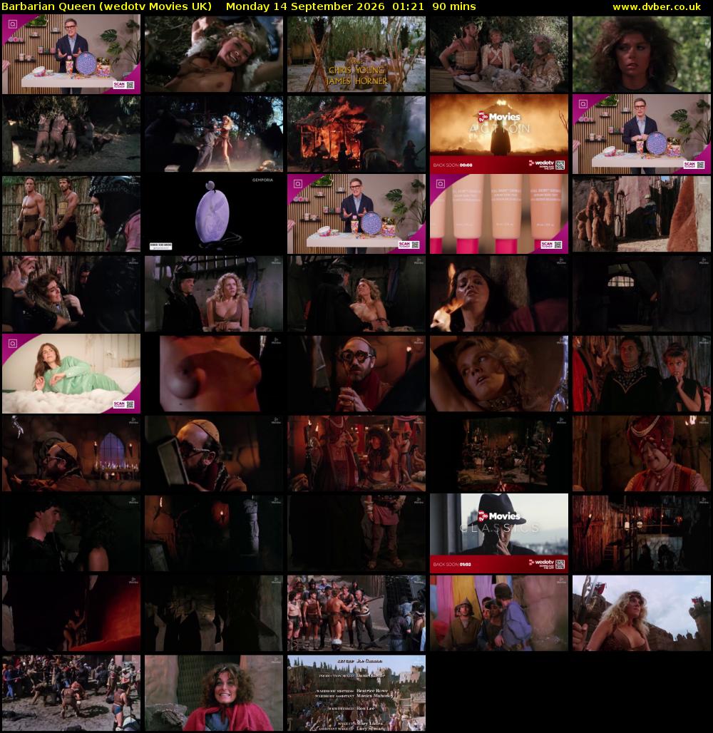 Barbarian Queen (wedotv Movies UK) Monday 14 September 2026 01:21 - 02:51