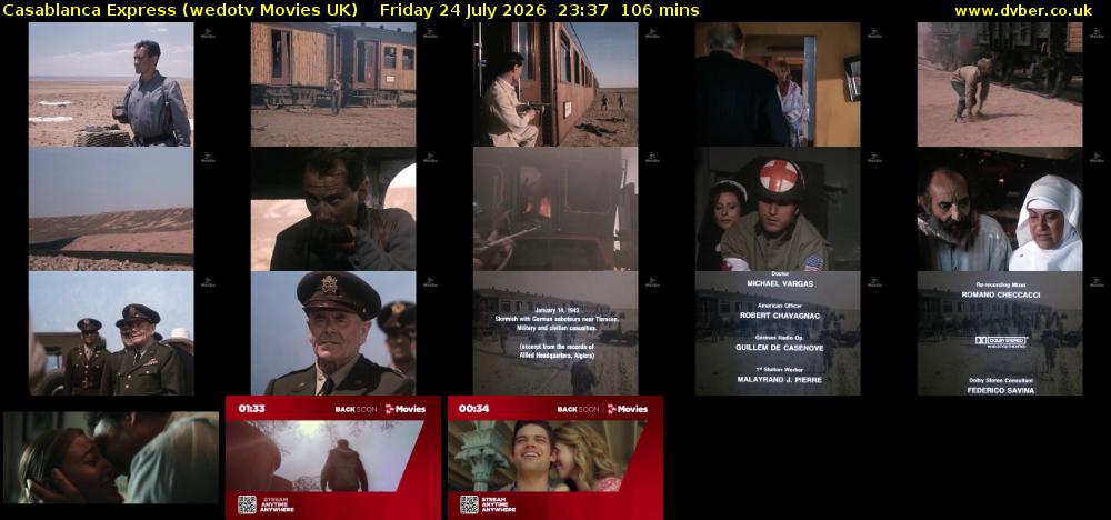 Casablanca Express (wedotv Movies UK) Friday 24 July 2026 23:37 - 01:23