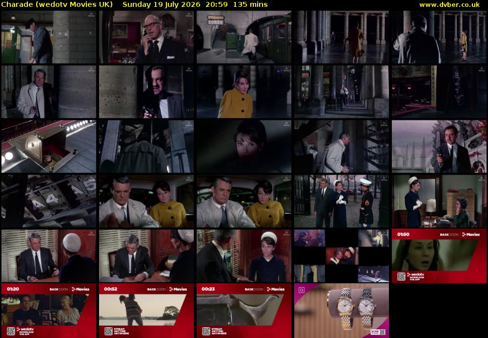 Charade (wedotv Movies UK) Sunday 19 July 2026 20:59 - 23:14