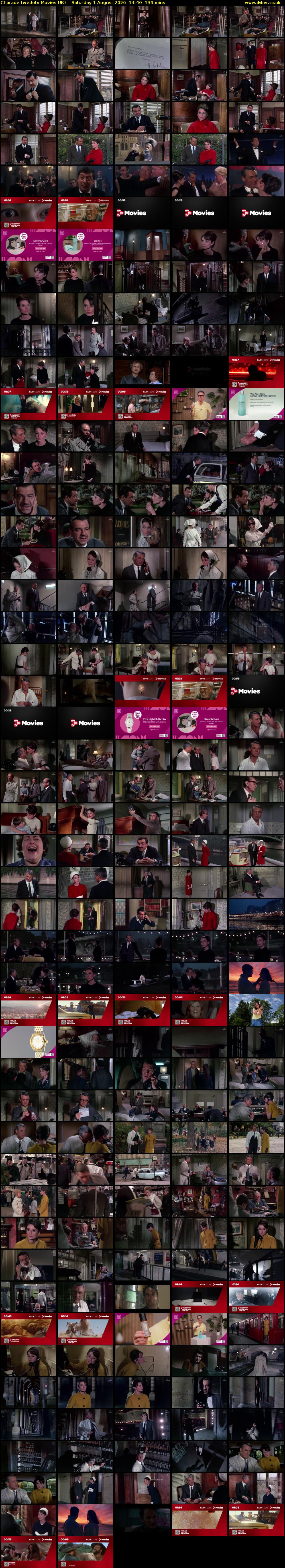 Charade (wedotv Movies UK) Saturday 1 August 2026 14:40 - 16:59