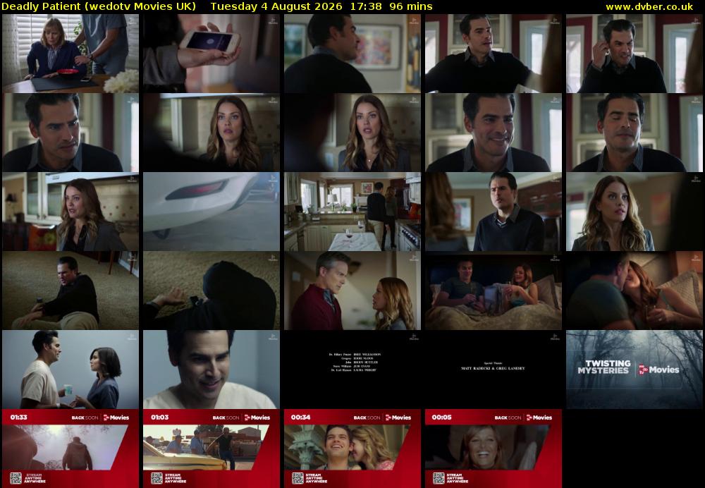 Deadly Patient (wedotv Movies UK) Tuesday 4 August 2026 17:38 - 19:14