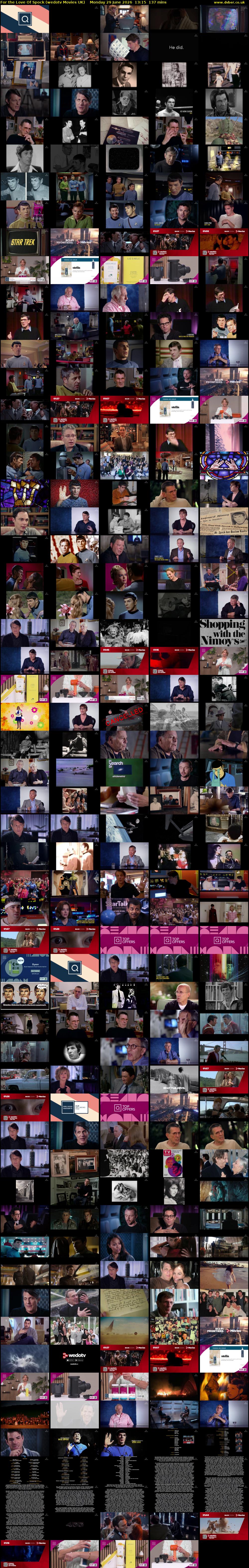 For the Love Of Spock (wedotv Movies UK) Monday 29 June 2026 13:15 - 15:32