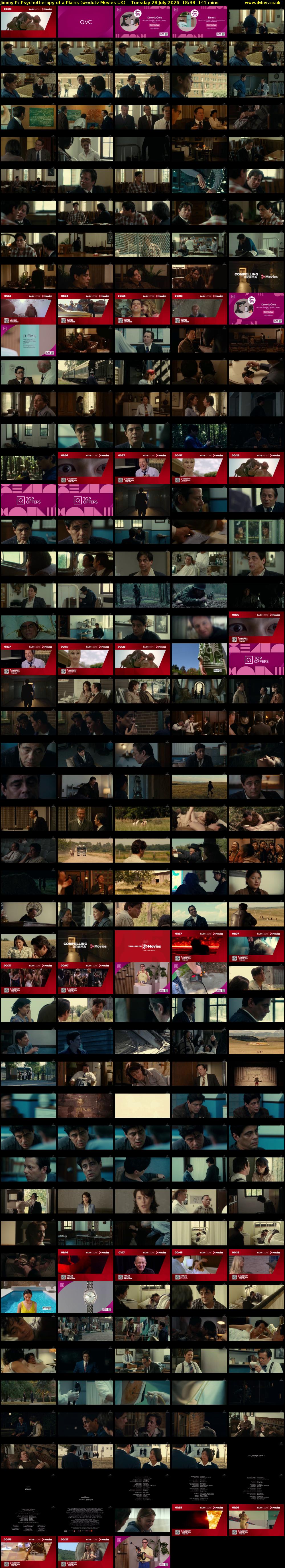 Jimmy P: Psychotherapy of a Plains (wedotv Movies UK) Tuesday 28 July 2026 18:38 - 20:59