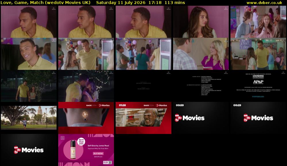 Love, Game, Match (wedotv Movies UK) Saturday 11 July 2026 17:18 - 19:11