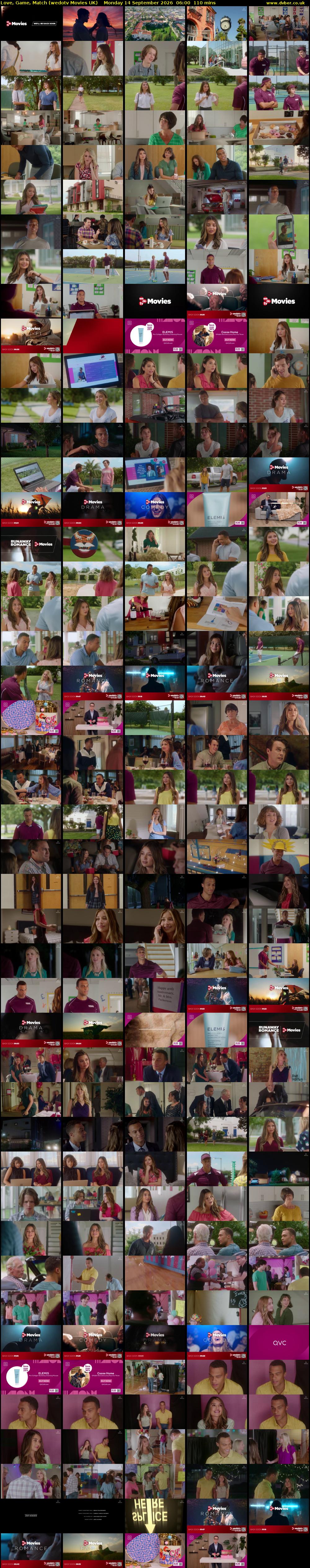 Love, Game, Match (wedotv Movies UK) Monday 14 September 2026 06:00 - 07:50