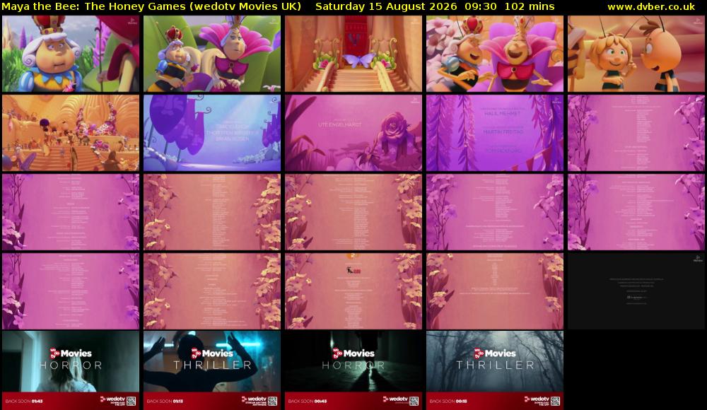 Maya the Bee: The Honey Games (wedotv Movies UK) Saturday 15 August 2026 09:30 - 11:12