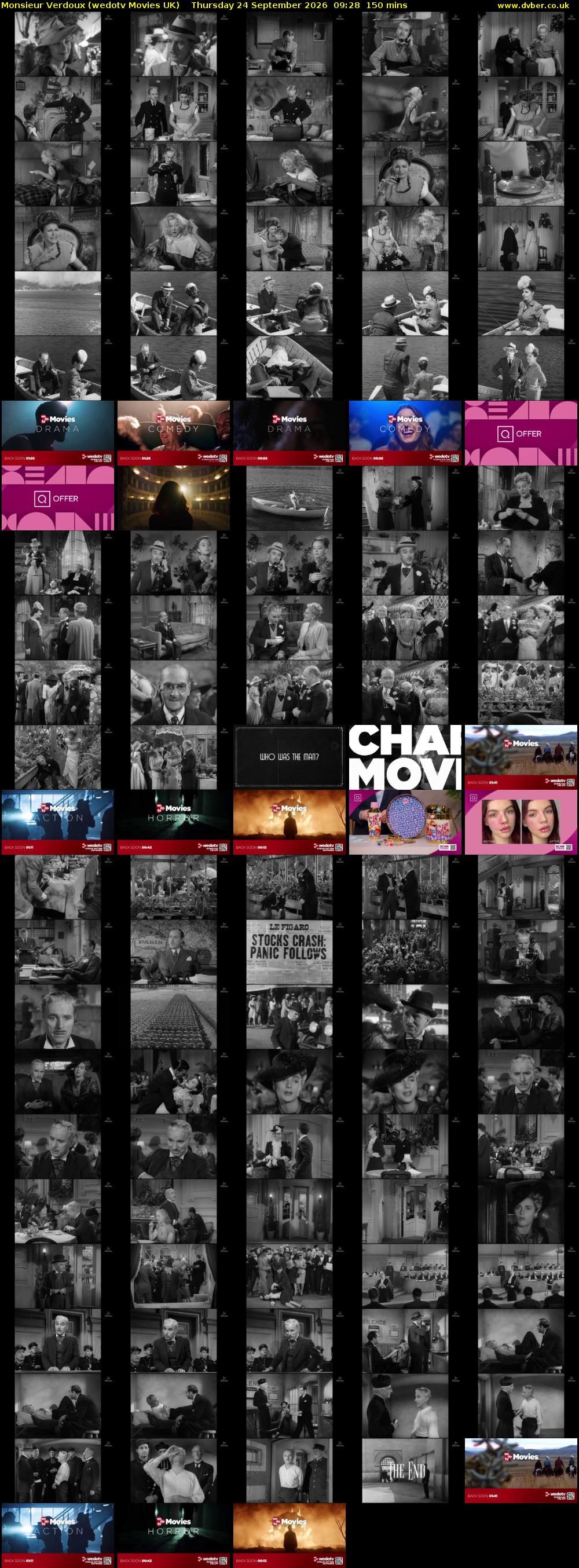 Monsieur Verdoux (wedotv Movies UK) Thursday 24 September 2026 09:28 - 11:58
