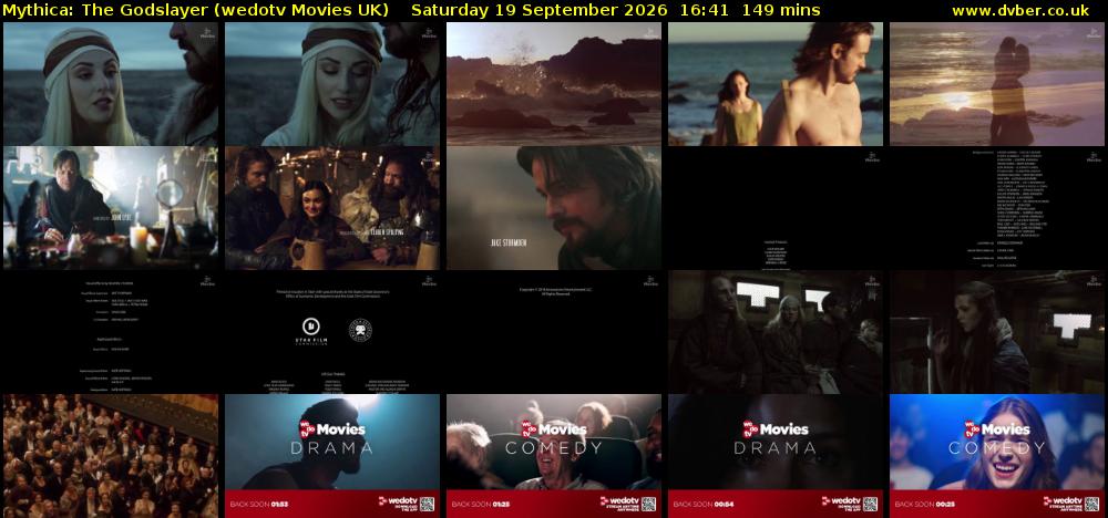 Mythica: The Godslayer (wedotv Movies UK) Saturday 19 September 2026 16:41 - 19:10