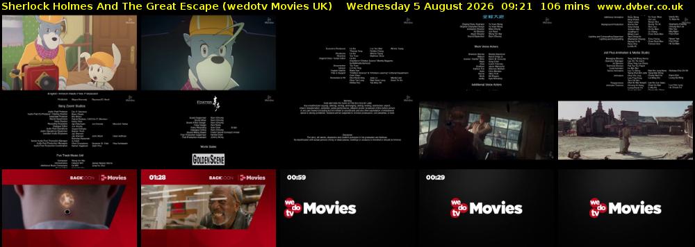 Sherlock Holmes And The Great Escape (wedotv Movies UK) Wednesday 5 August 2026 09:21 - 11:07