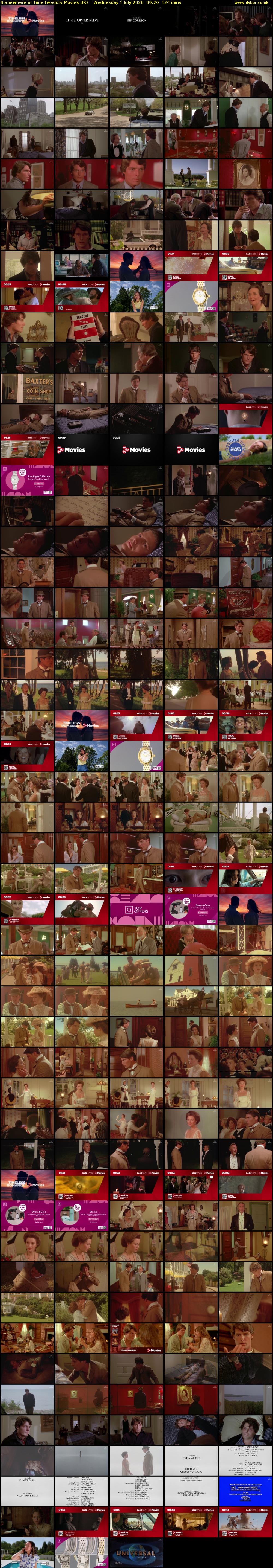 Somewhere in Time (wedotv Movies UK) Wednesday 1 July 2026 09:20 - 11:24