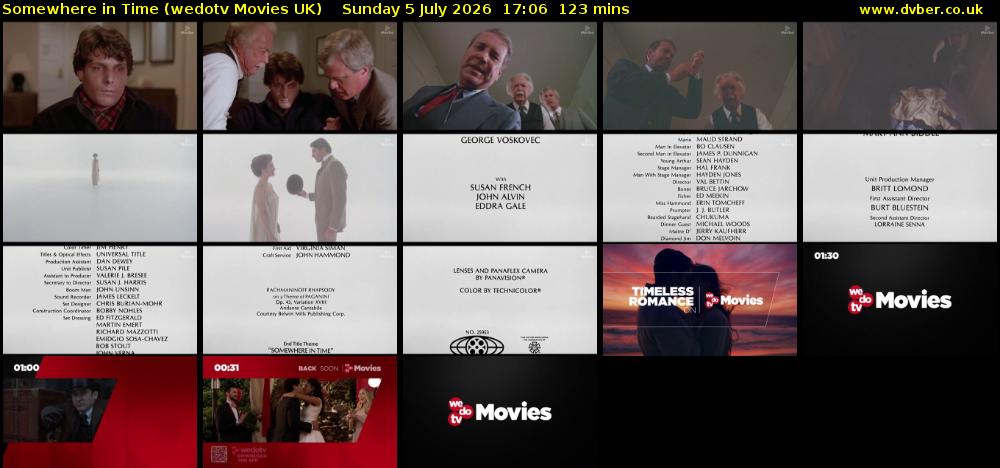 Somewhere in Time (wedotv Movies UK) Sunday 5 July 2026 17:06 - 19:09