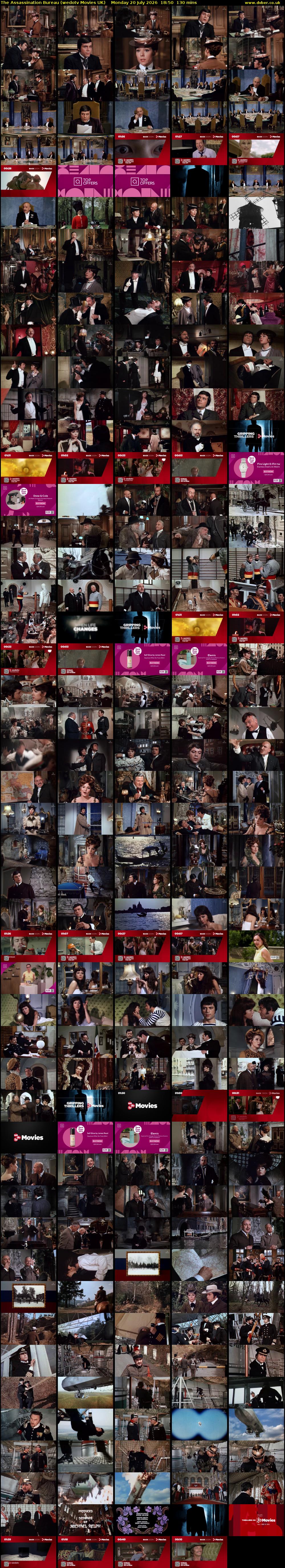 The Assassination Bureau (wedotv Movies UK) Monday 20 July 2026 18:50 - 21:00