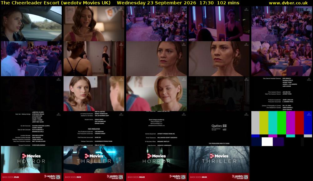 The Cheerleader Escort (wedotv Movies UK) Wednesday 23 September 2026 17:30 - 19:12
