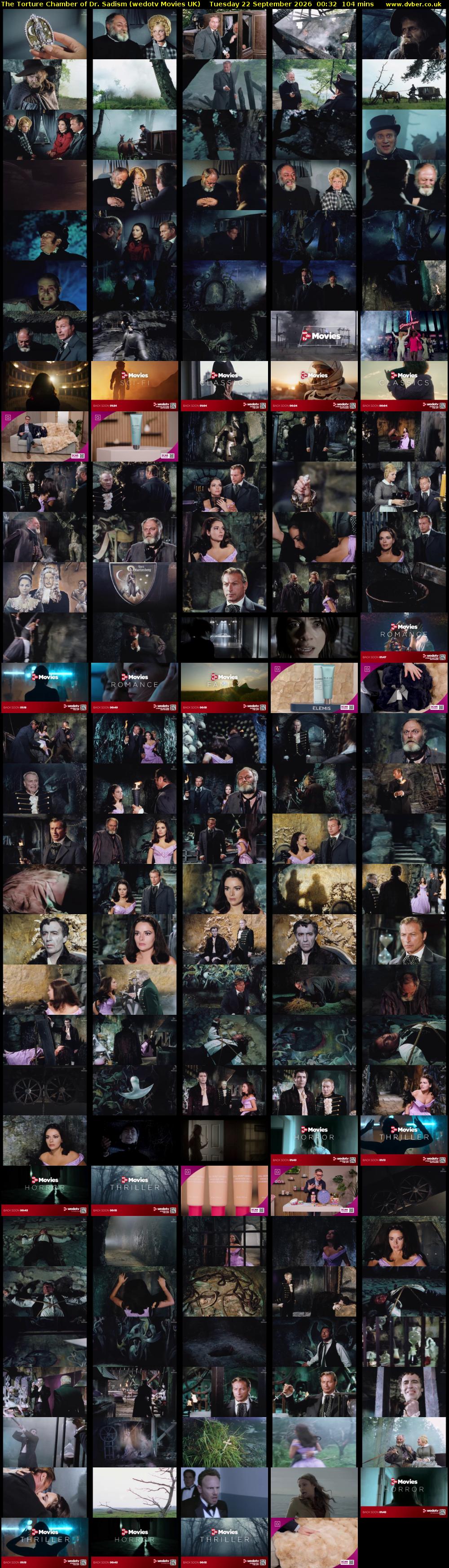 The Torture Chamber of Dr. Sadism (wedotv Movies UK) Tuesday 22 September 2026 00:32 - 02:16