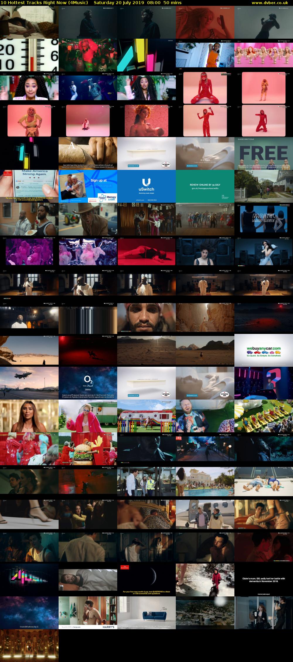 10 Hottest Tracks Right Now (4Music) Saturday 20 July 2019 08:00 - 08:50