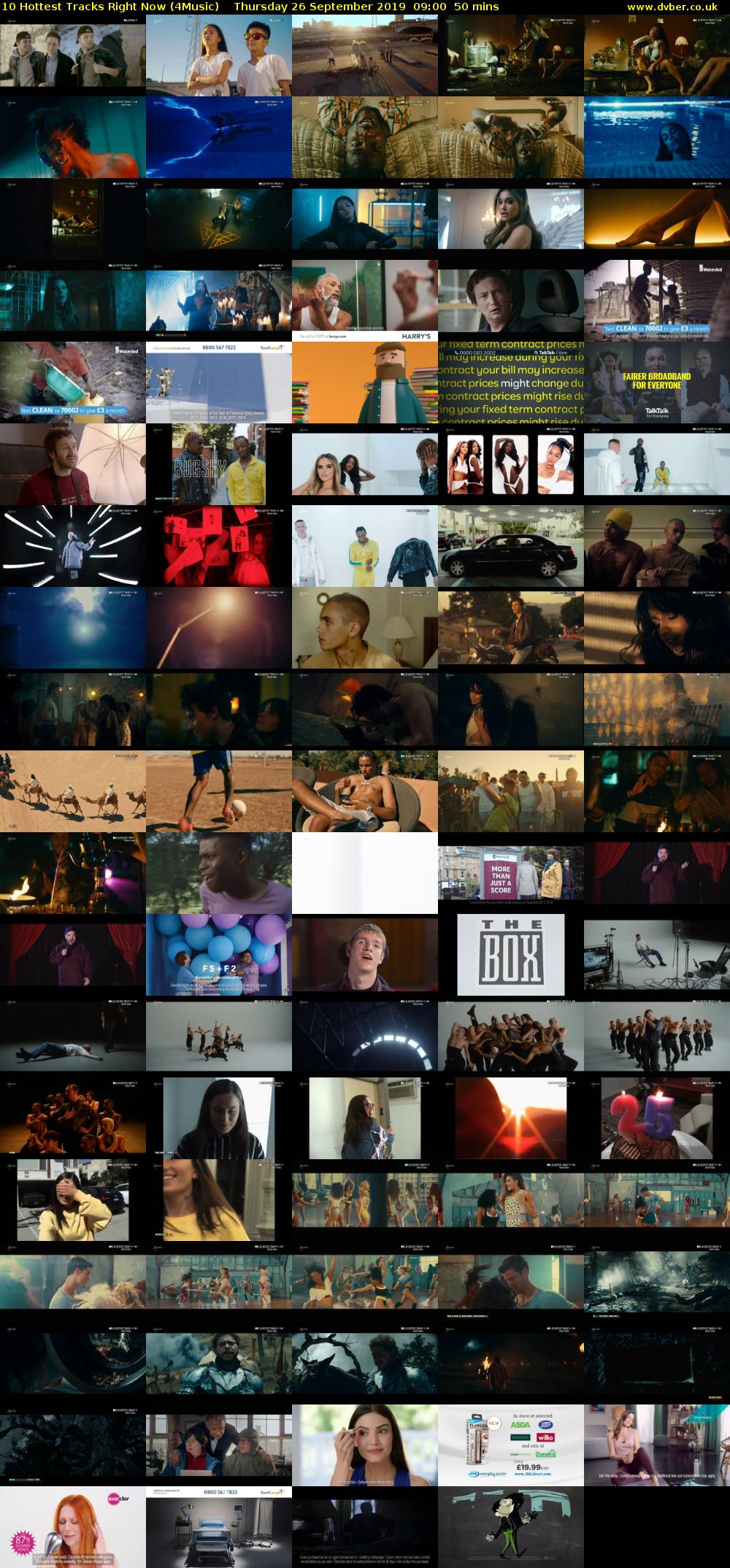 10 Hottest Tracks Right Now (4Music) Thursday 26 September 2019 09:00 - 09:50