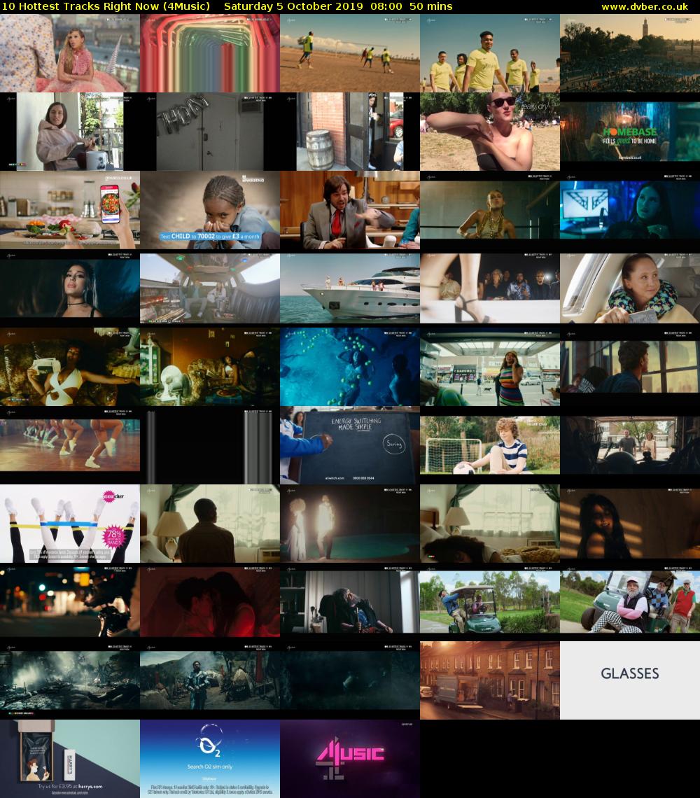 10 Hottest Tracks Right Now (4Music) Saturday 5 October 2019 08:00 - 08:50