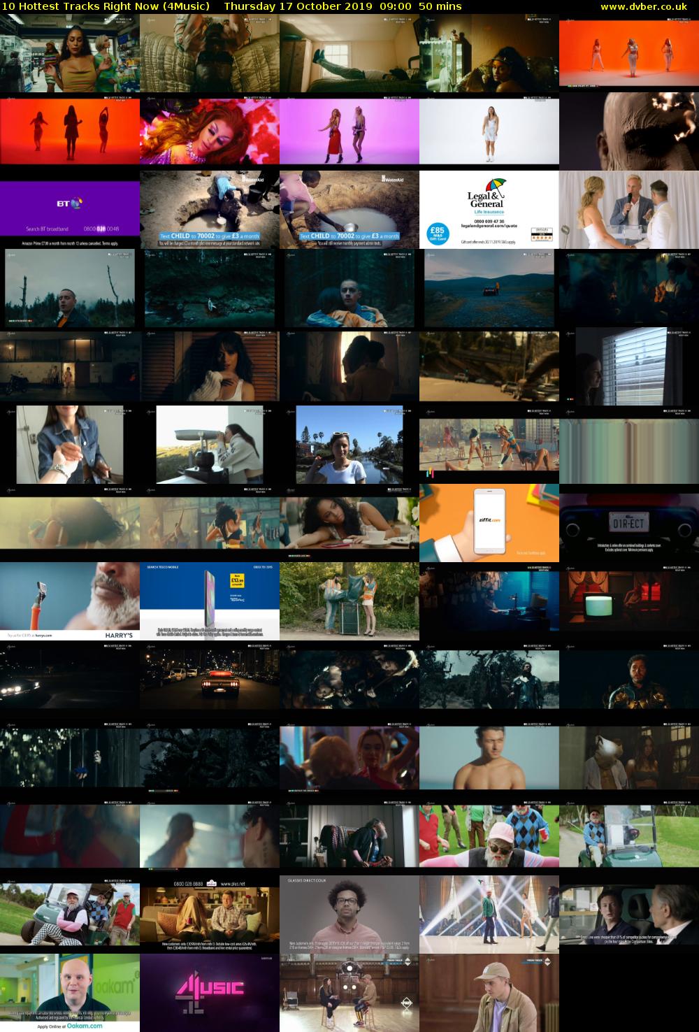 10 Hottest Tracks Right Now (4Music) Thursday 17 October 2019 09:00 - 09:50