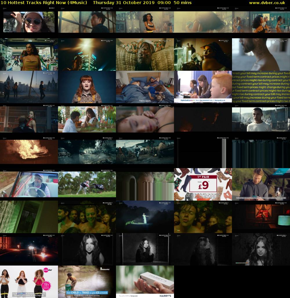 10 Hottest Tracks Right Now (4Music) Thursday 31 October 2019 09:00 - 09:50