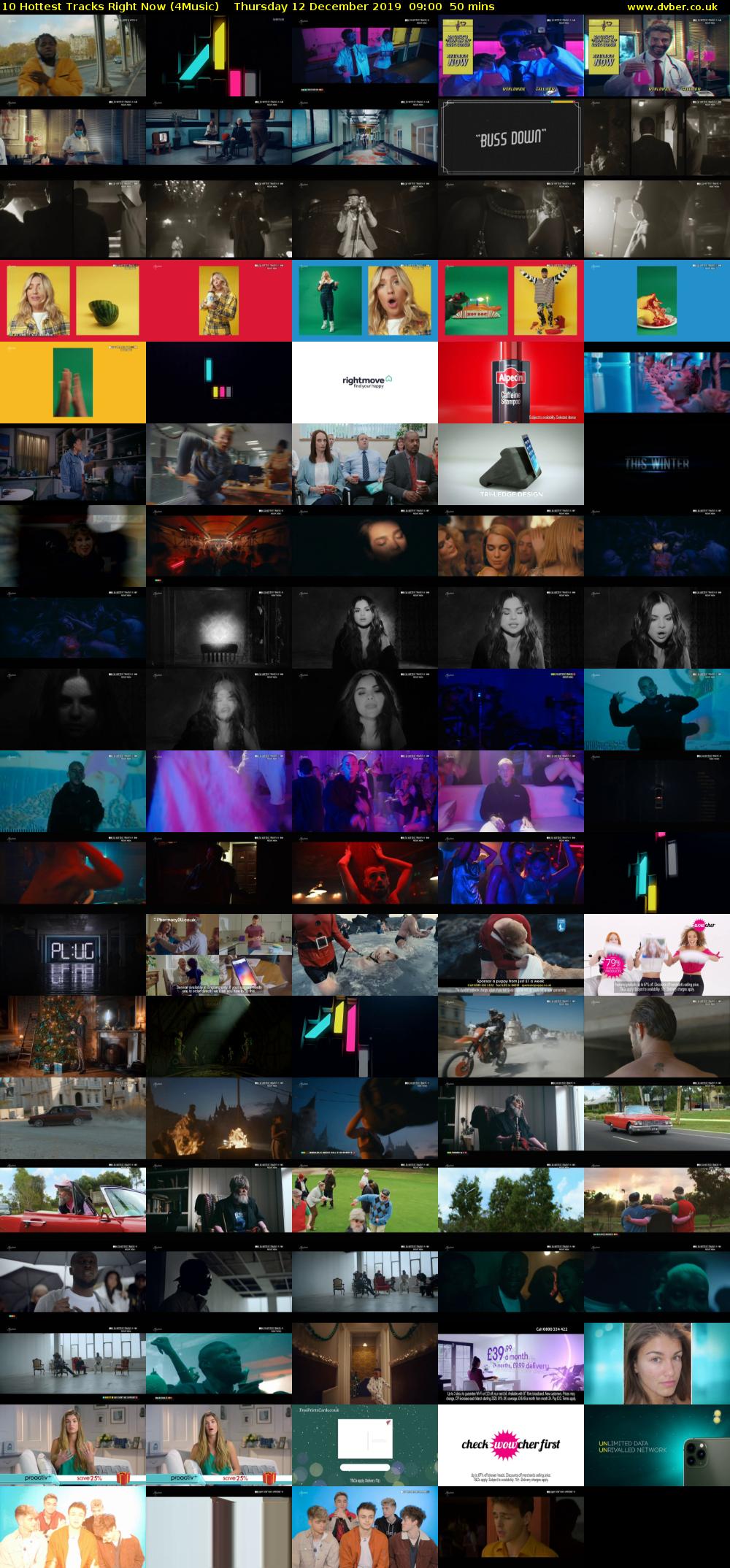 10 Hottest Tracks Right Now (4Music) Thursday 12 December 2019 09:00 - 09:50