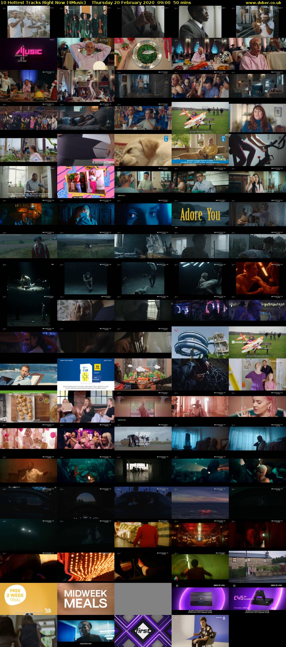 10 Hottest Tracks Right Now (4Music) Thursday 20 February 2020 09:00 - 09:50
