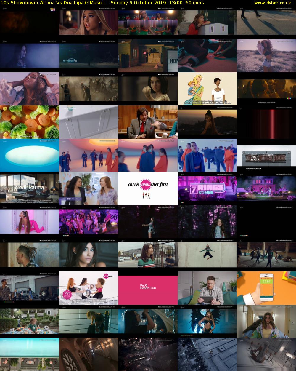 10s Showdown: Ariana Vs Dua Lipa (4Music) Sunday 6 October 2019 13:00 - 14:00