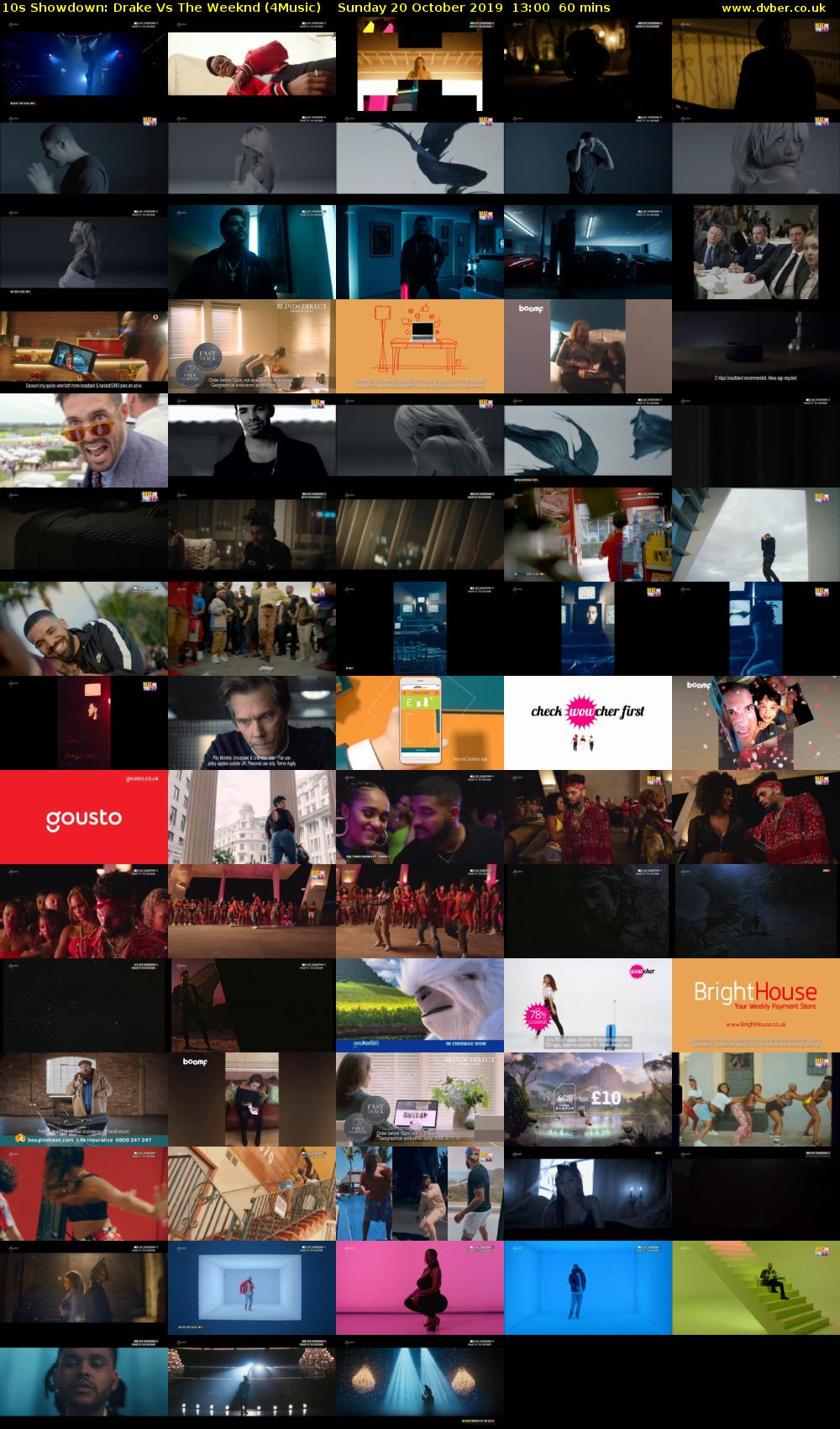 10s Showdown: Drake Vs The Weeknd (4Music) Sunday 20 October 2019 13:00 - 14:00