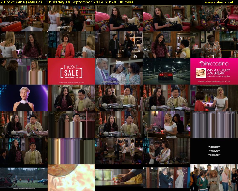 2 Broke Girls (4Music) Thursday 19 September 2019 23:20 - 23:50