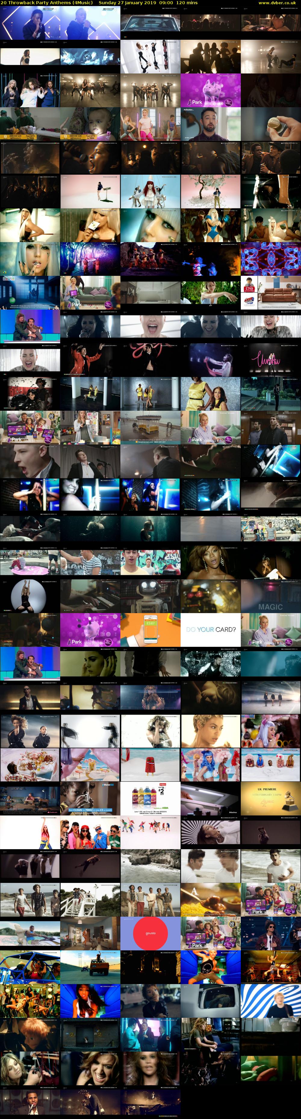 20 Throwback Party Anthems (4Music) Sunday 27 January 2019 09:00 - 11:00