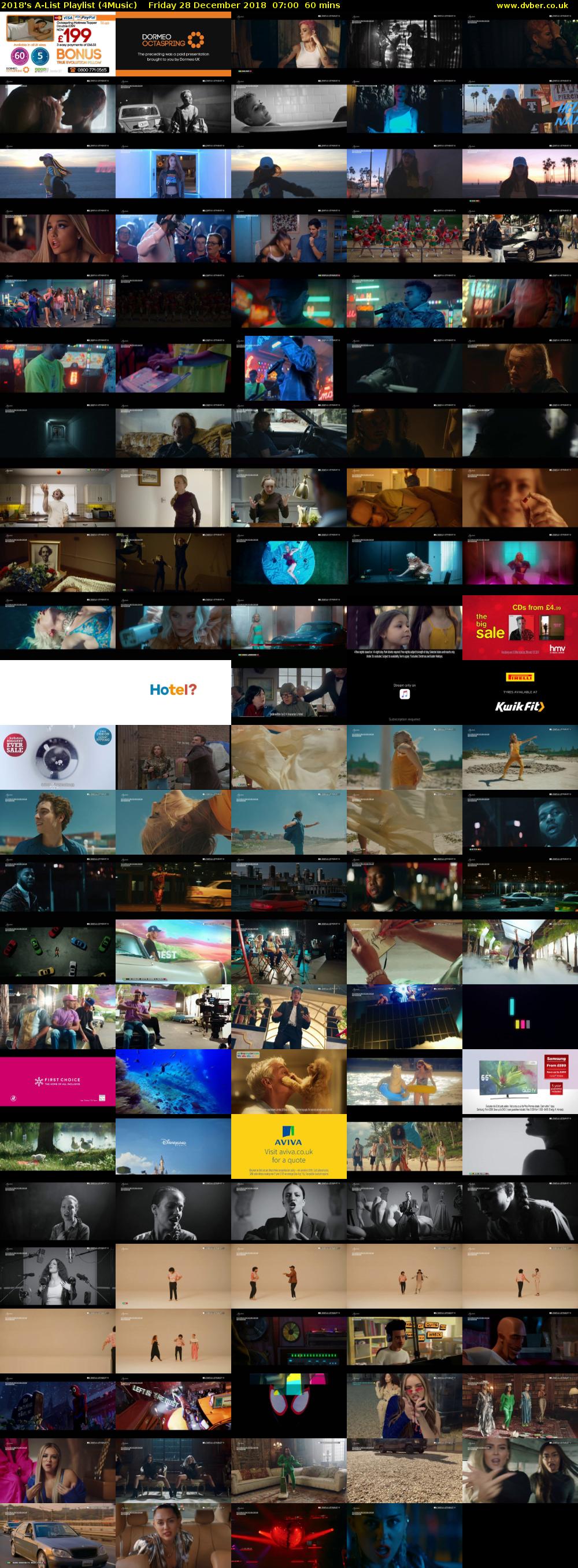 2018's A-List Playlist (4Music) Friday 28 December 2018 07:00 - 08:00