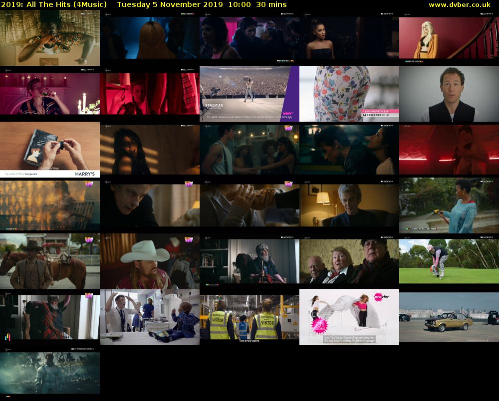 2019: All The Hits (4Music) Tuesday 5 November 2019 10:00 - 10:30