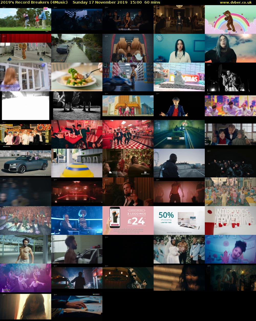 2019's Record Breakers (4Music) Sunday 17 November 2019 15:00 - 16:00
