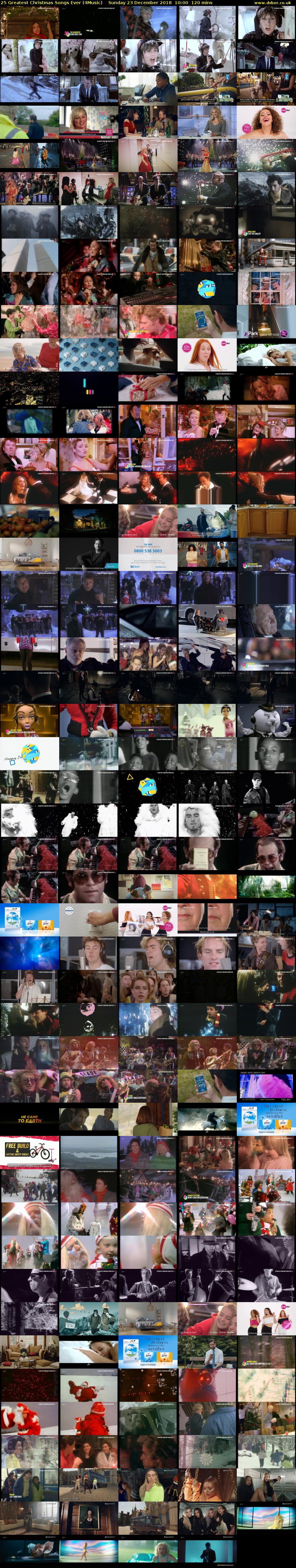 25 Greatest Christmas Songs Ever (4Music) Sunday 23 December 2018 10:00 - 12:00