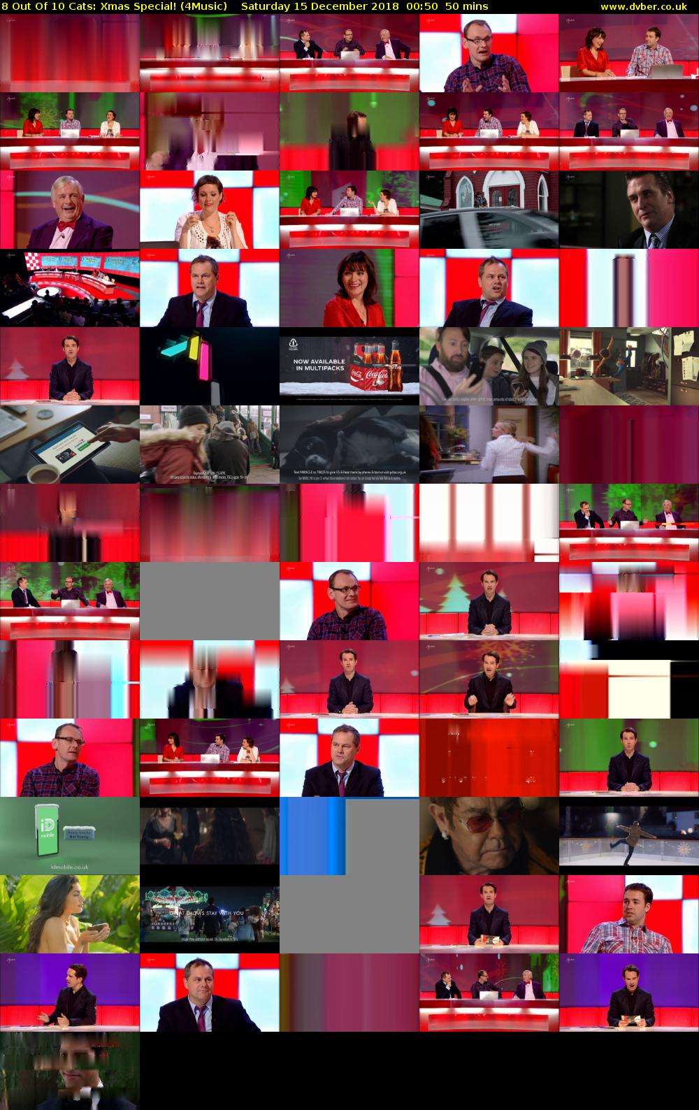 8 Out Of 10 Cats: Xmas Special! (4Music) Saturday 15 December 2018 00:50 - 01:40