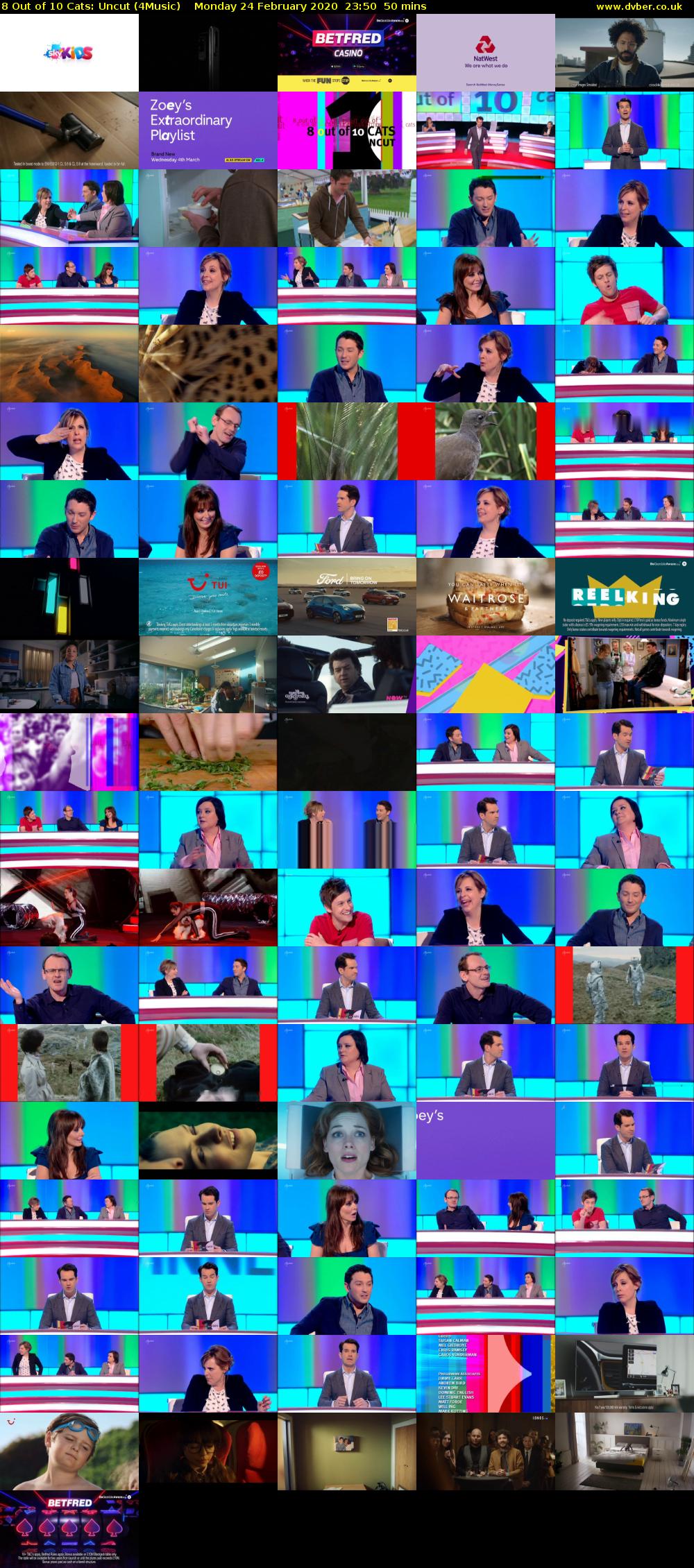 8 Out of 10 Cats: Uncut (4Music) Monday 24 February 2020 23:50 - 00:40