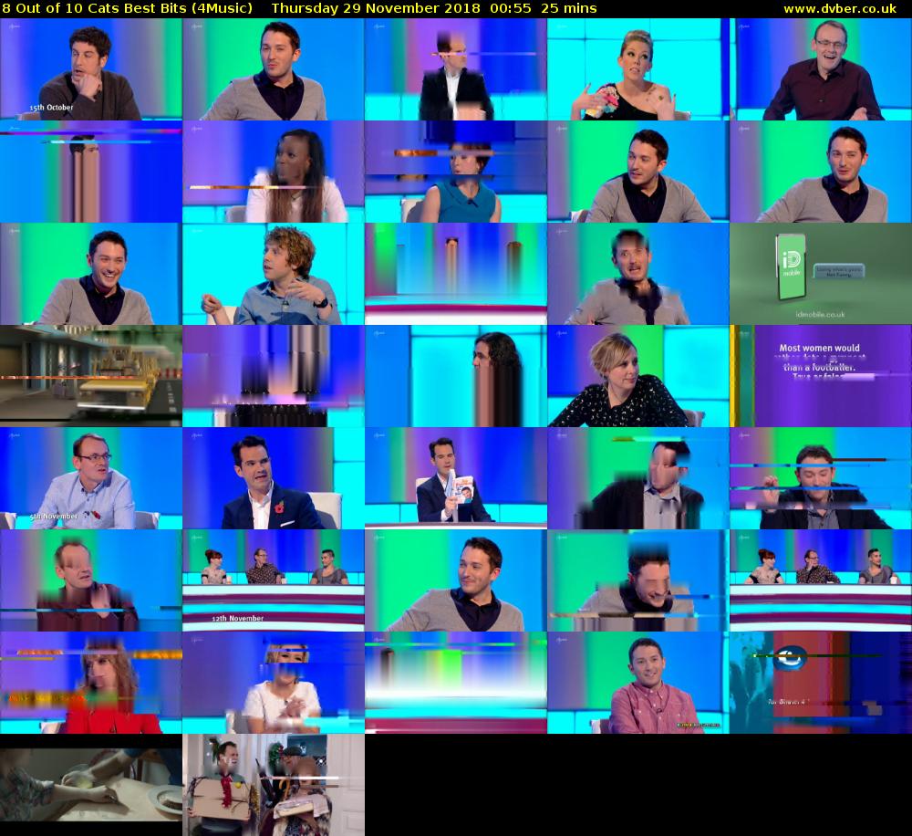 8 Out of 10 Cats Best Bits (4Music) Thursday 29 November 2018 00:55 - 01:20