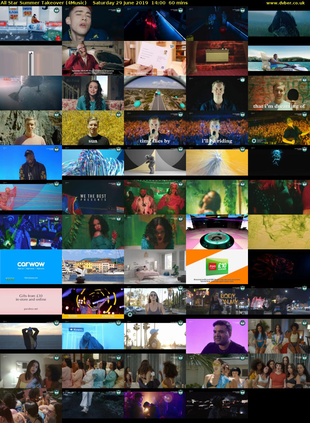 All Star Summer Takeover (4Music) Saturday 29 June 2019 14:00 - 15:00
