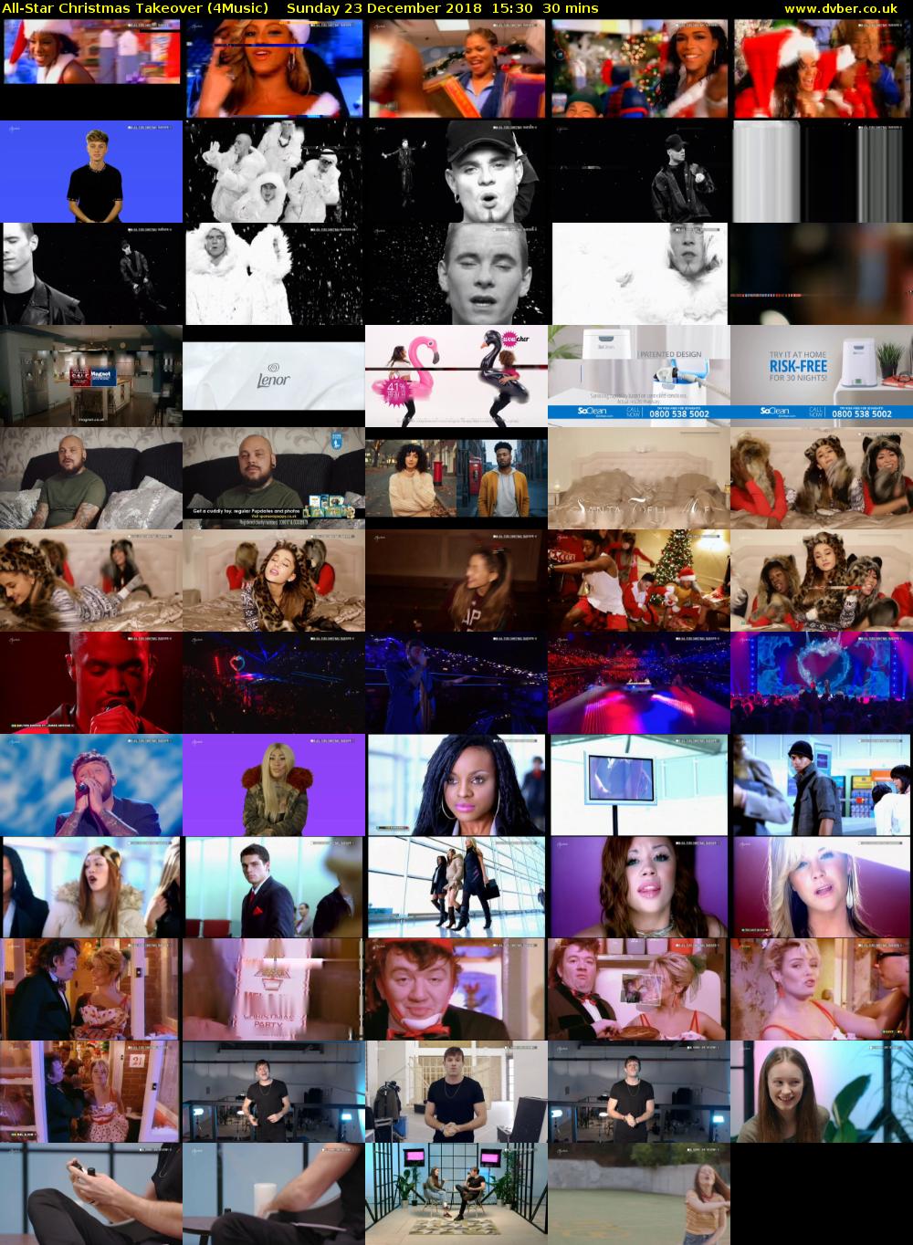 All-Star Christmas Takeover (4Music) Sunday 23 December 2018 15:30 - 16:00